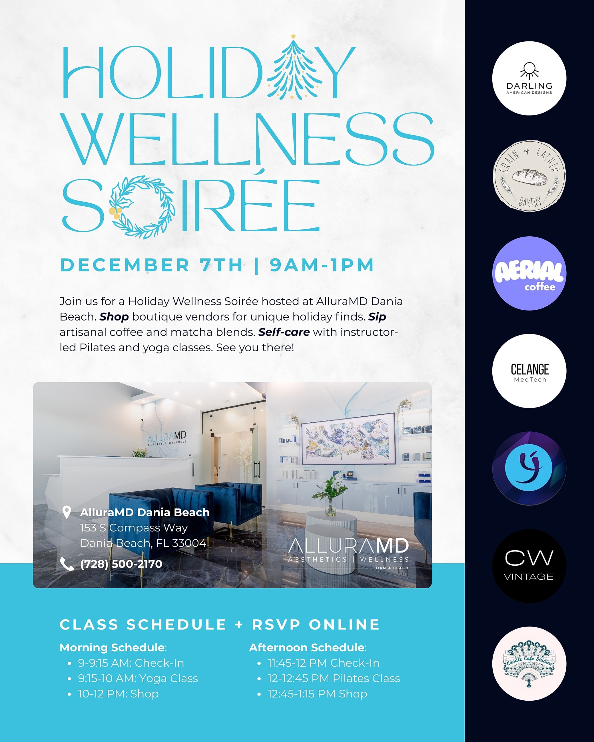 Holiday wellness event details and schedule.